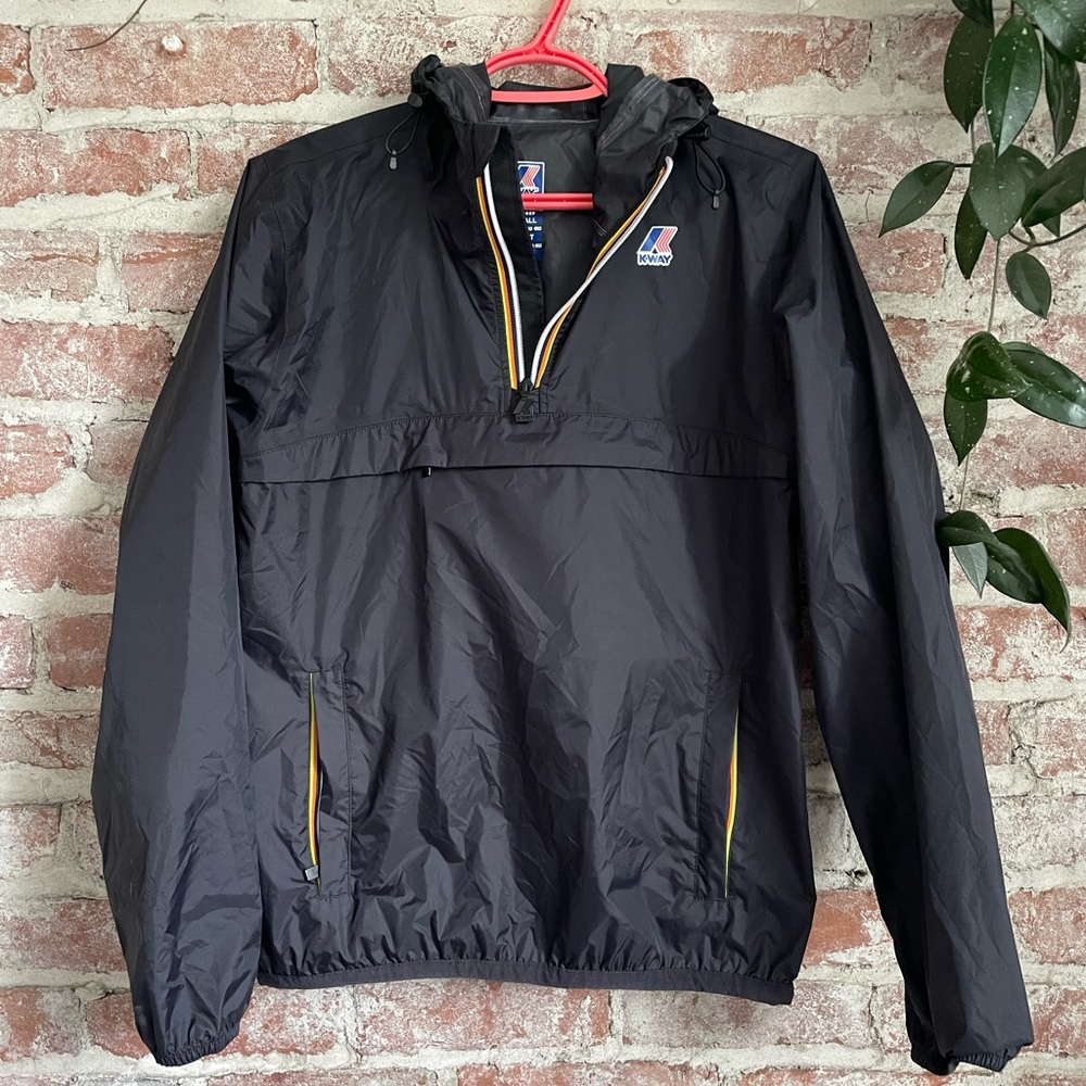 K-Way Black Leon - W Packable Quarter Zip Rain Jacket